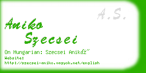 aniko szecsei business card